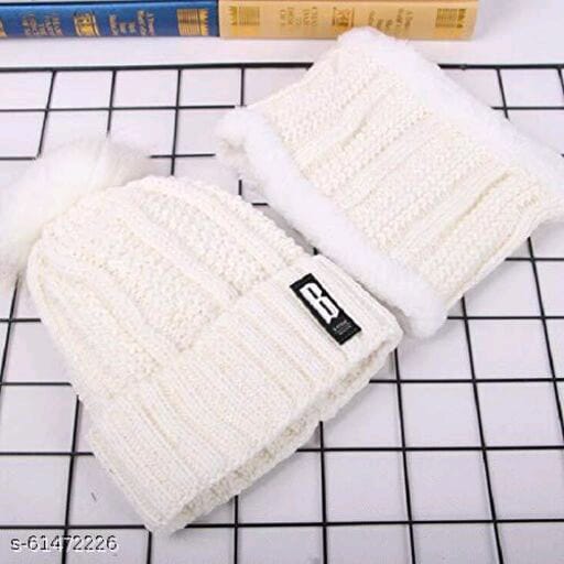 Women's  Winter Soft Warm 1 Set Snow Proof Ball Cap / Woolen Beanie Cap with Scarf