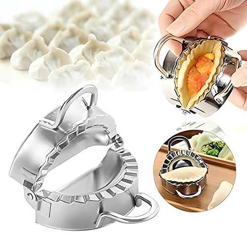 Swadish Momos Maker-Stainless Steel Dumpling Maker Momos Maker Dough Press Mold Wrappers Dough Cutter for Kitchen Making Tools