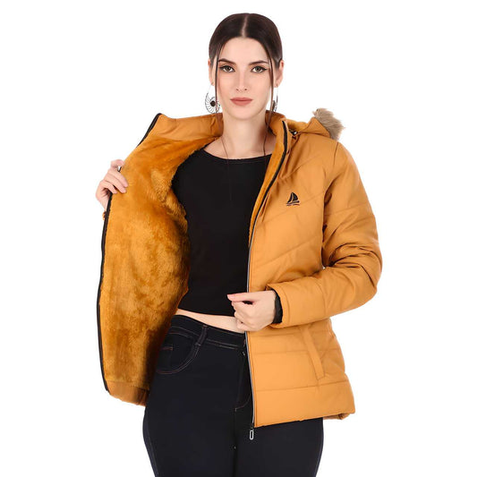 Women's Solid Fluffy/ Puff Jackets