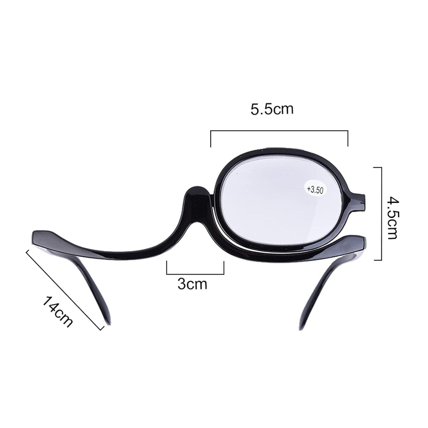 Eye makeup glasses single lens rotating glasses women