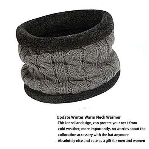 Winter Knit Neck Warmer Scarf and Set Skull Cap for Men Women Winter Cap 2 Piece Combo Pack