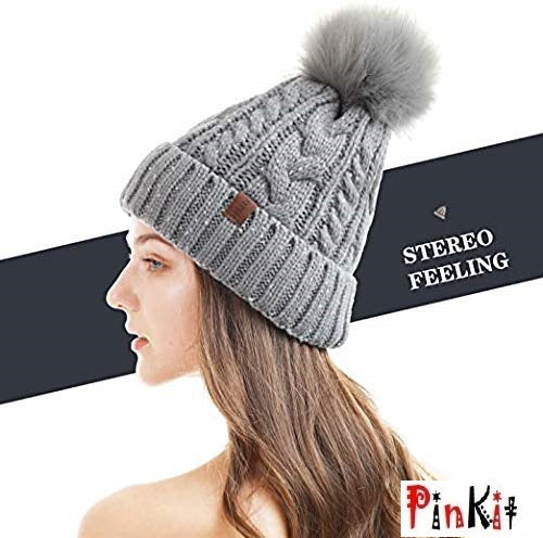 Women's Pompom Winter Beanie Knit Ski Cap