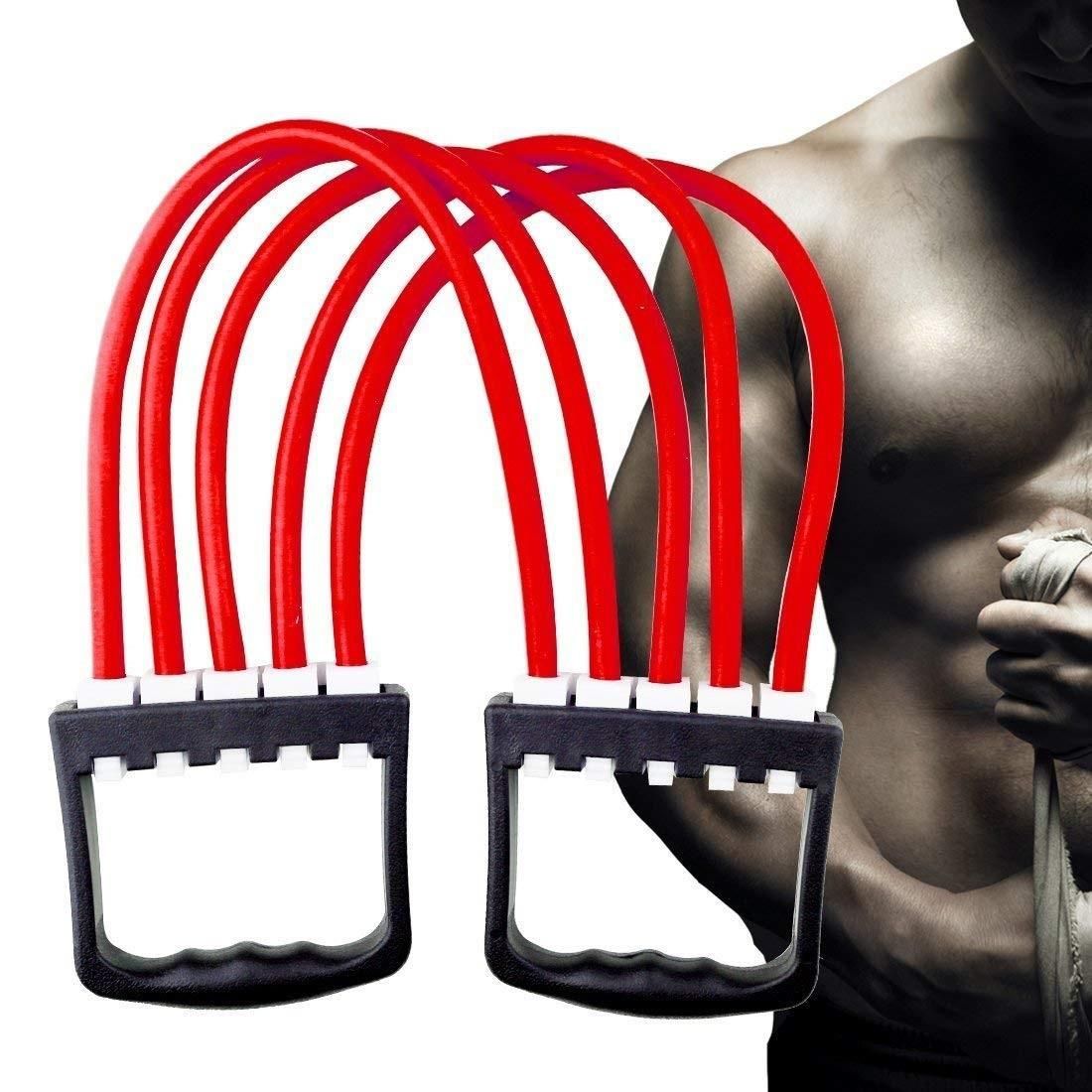 Gym Utility -Adjustable Multi-Function 5 Rubber Tubes Chest Expander for Men & Women