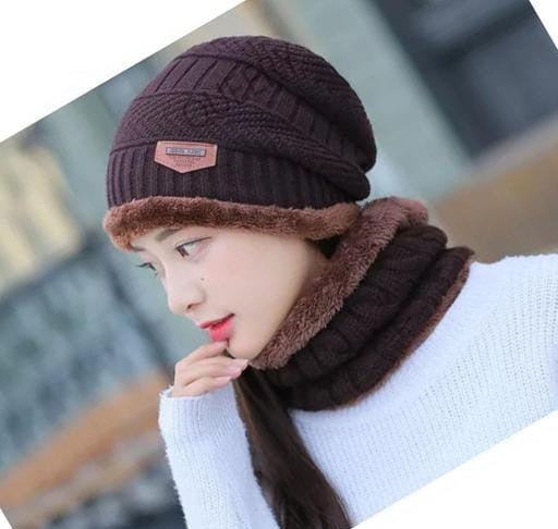 Unisex Winter Knit Beanie Cap Hat Neck Warmer Scarf