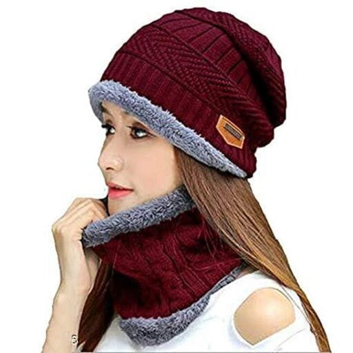 Unisex Winter Knit Beanie Cap Hat Neck Warmer Scarf