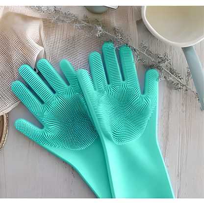 Gloves Magic Silicone Dish Washing Gloves for Kitchen (Pair of 1)