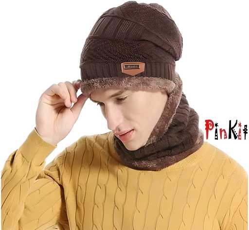 Unisex Winter Knit Beanie Cap Hat Neck Warmer Scarf