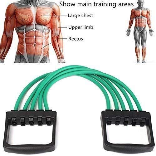 Gym Utility -Adjustable Multi-Function 5 Rubber Tubes Chest Expander for Men & Women