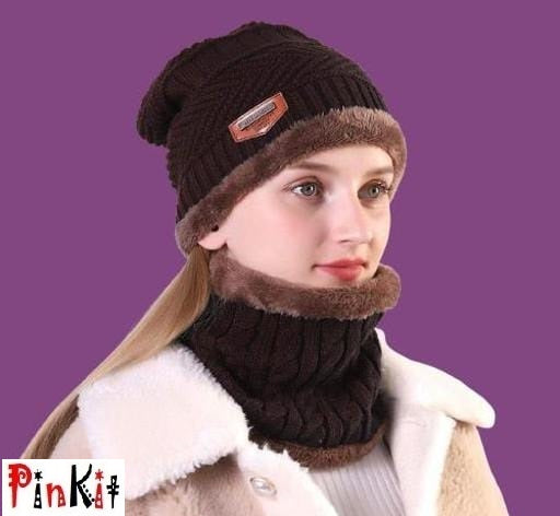 Unisex Winter Knit Beanie Cap Hat Neck Warmer Scarf