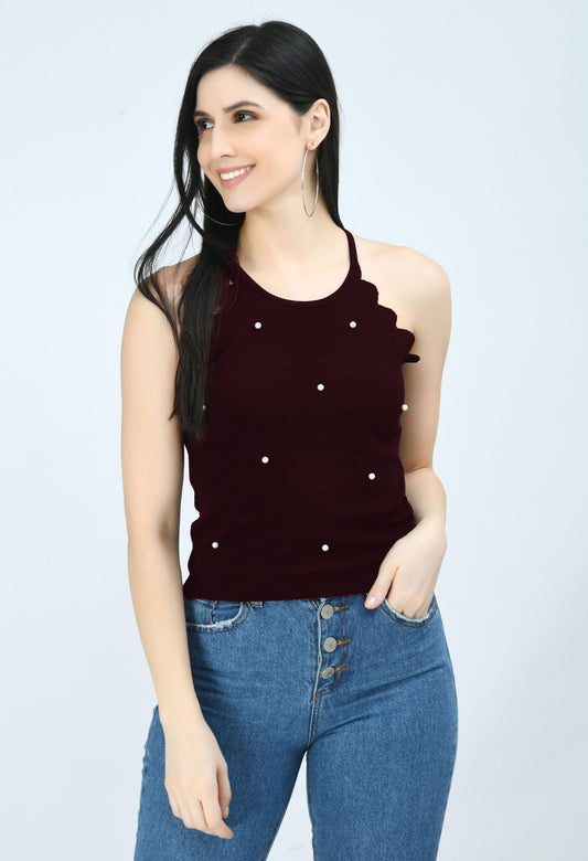 Cotton Blend Solid Tops