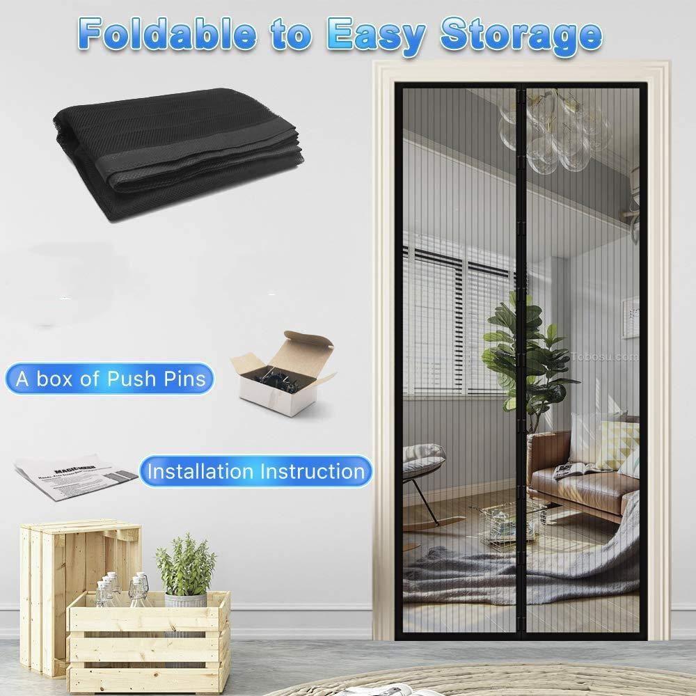 Door Curtain-Mesh Screen Net Home Magnetic Foldable Anti Mosquito Door Curtain