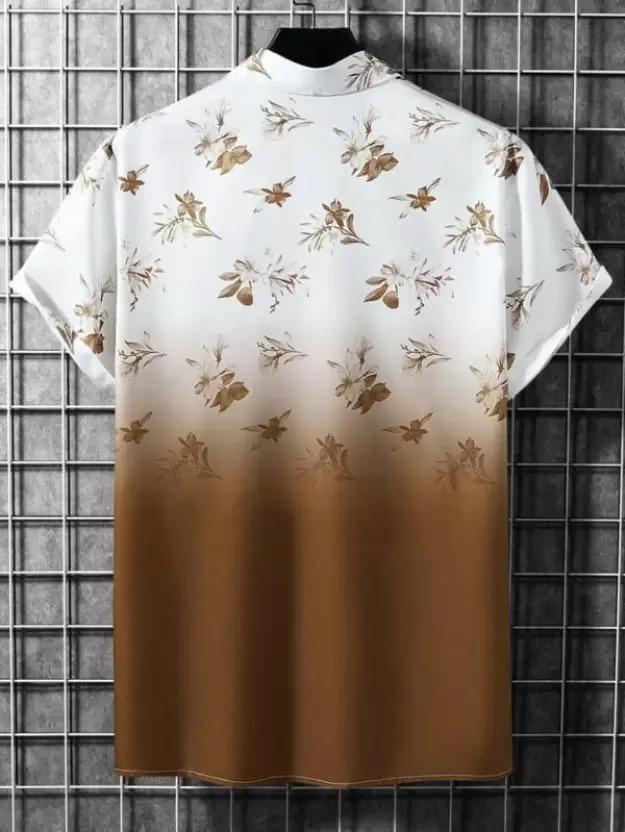 Lycra Blend Printed Half Sleeves Regular Fit Mens Casual Shirt