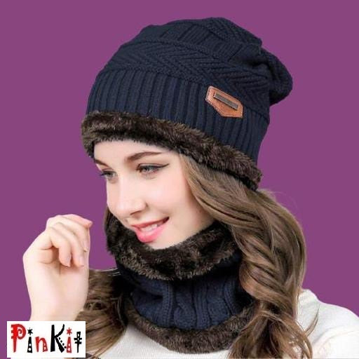 Unisex Winter Knit Beanie Cap Hat Neck Warmer Scarf