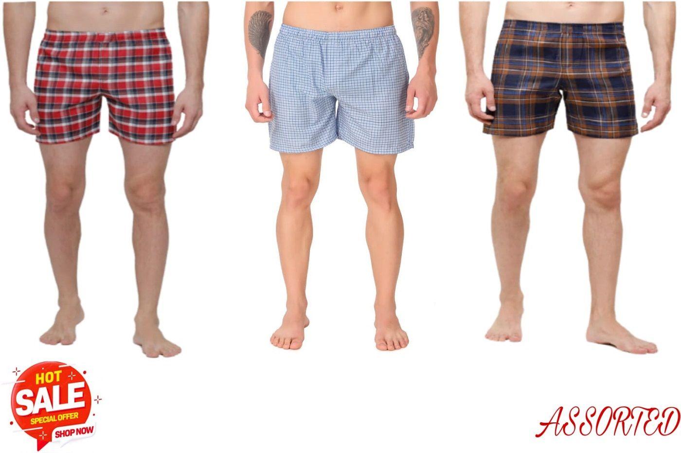 Fidato Men's Checkered Boxer Pack Of 3