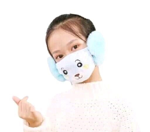 Winter Woolen Mask Fleece & Fur Winter Riding Earmuffs Kids Mask