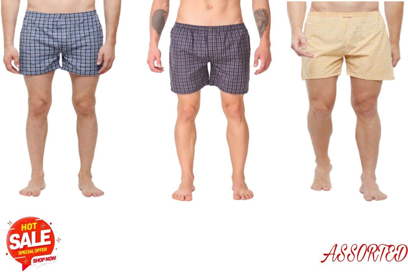 Fidato Men's Checkered Boxer Pack Of 3