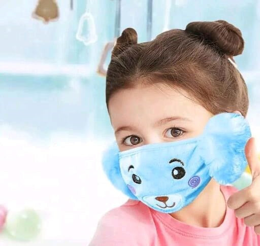 Winter Woolen Mask Fleece & Fur Winter Riding Earmuffs Kids Mask