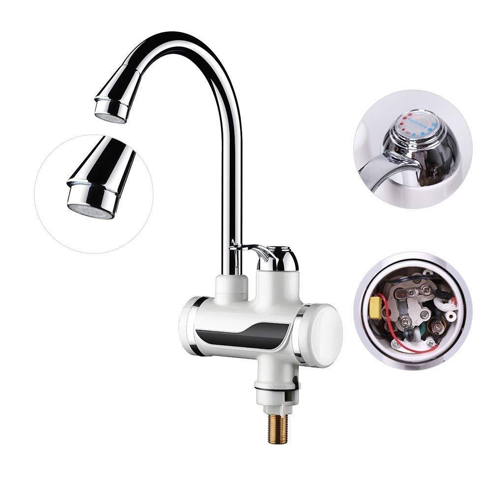 Electric Hot Water Heater Faucet Kitchen And Bathroom Heating Dispenser Tap Digital Temperature With Display