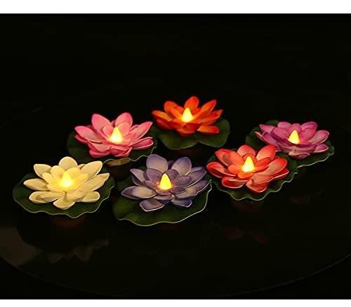 Sensor Water Floating Smokeless Candles & Lotus Flowers (Pack of 3)