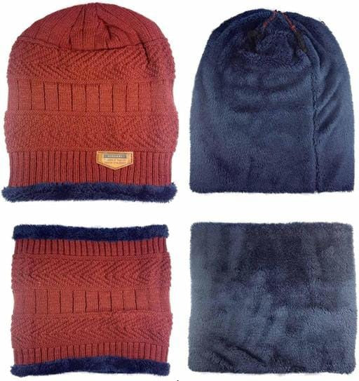 Unisex Winter Knit Beanie Cap Hat Neck Warmer Scarf