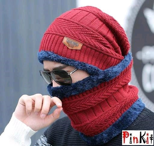 Unisex Winter Knit Beanie Cap Neck Warmer